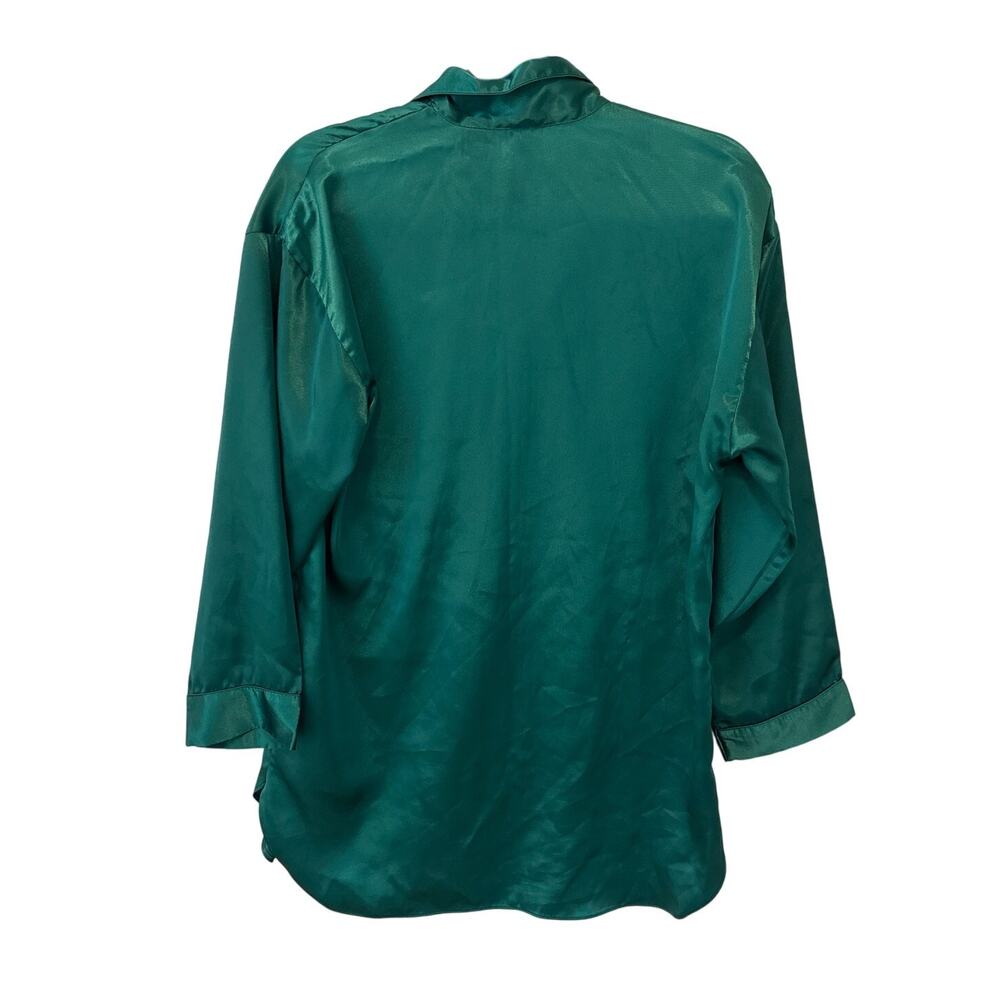Vintage Victoria's Secret VS Gold Label Long Sleeve Pajama Night Shirt Satin S - Picture 9 of 11